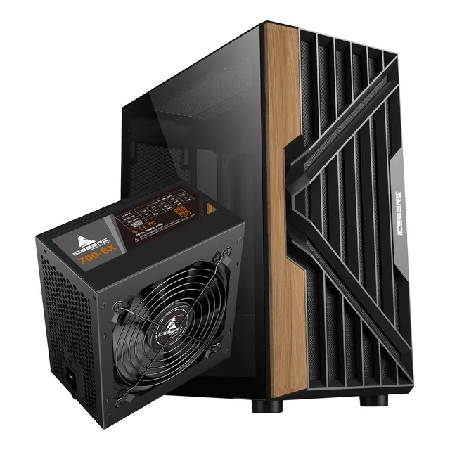Combo Chasis Iceberg Wood Vector + Fuente 700w 80+ Bronce