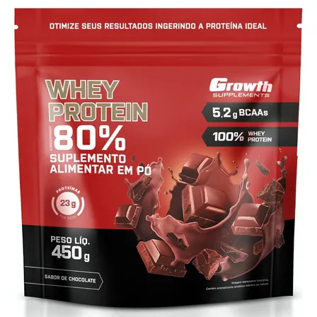Whey Protein Concentrado 450g Growth Supplements Chocolate
