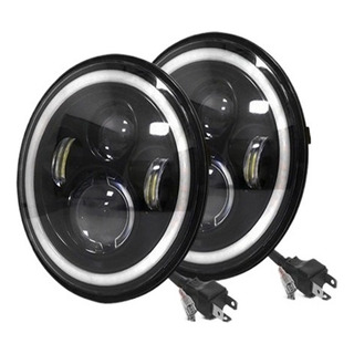 Par Faros Led 7 Redondos Ojo Ángel Wrangler Jeep Vocho Par Faros Led 7 Redondos Ojo Ángel Wrangler Jeep Vocho