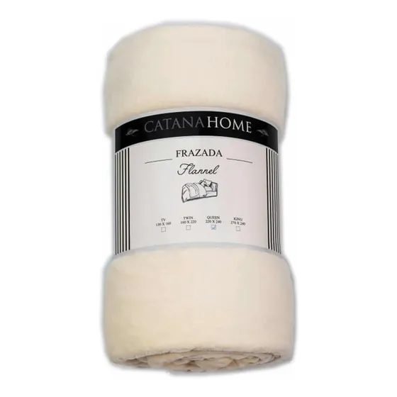 Frazada Catana Home Flannel Soft Twin 160 X 220 Cm Color Natural
