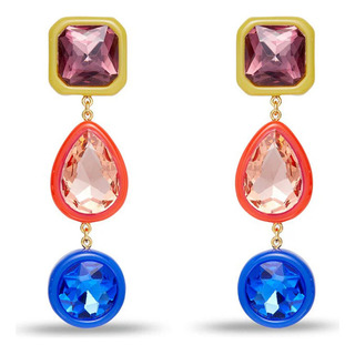Pendientes Largos Vintage De Moda De Cristal Colorido Pendientes Largos Vintage De Moda De Cristal Colorido