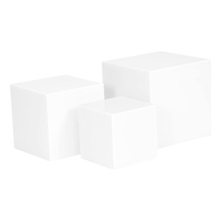 3pcs Cubos De Acrílico Para Exibição De Alimentos Risers 3pcs Cubos De Acrílico Para Exibição De Alimentos Risers