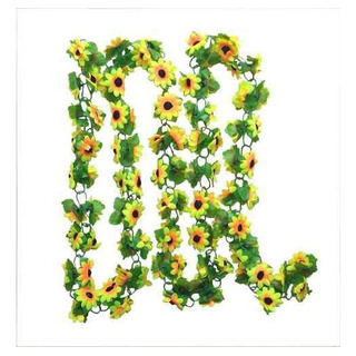 Corrente De Girassol Artificial 2m De Cordão Flor Decoração Corrente De Girassol Artificial 2m De Cordão Flor Decoração