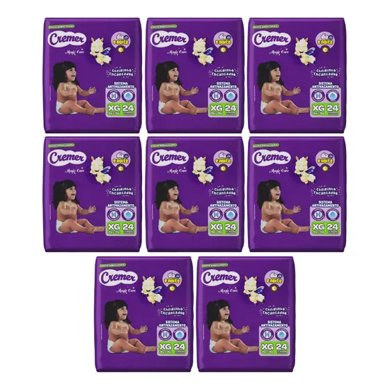 8x Fralda Cremer Magic Care Econômica Xg Pacote C/ 24 Unid