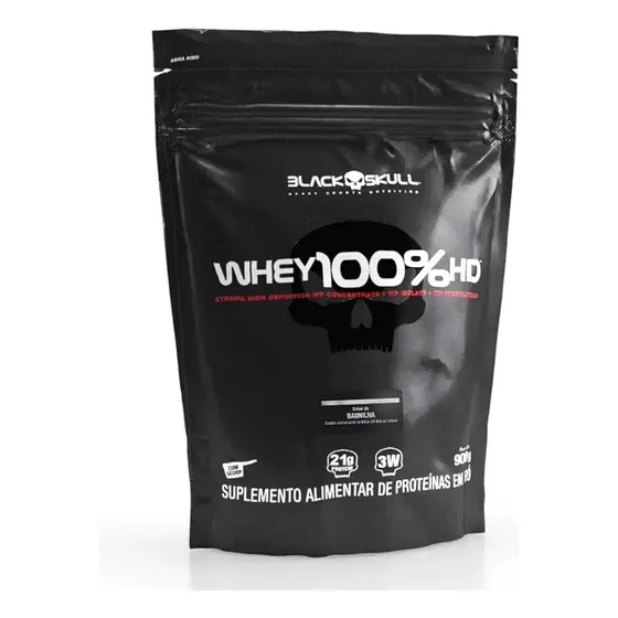 Proteína Black Skull Whey 100% HD em pó sabor Baunilha x 900g