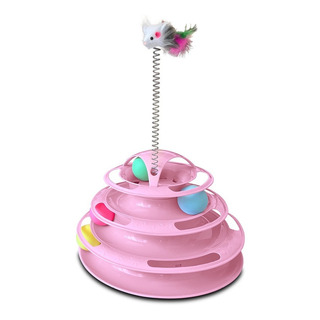 Kitten Juguete Interactivo Para Gato | Torre De 4 Niveles Con Ratón Y Pelotas - Rosa Kitten Juguete Interactivo Para Gato | Torre De 4 Niveles Con Ratón Y Pelotas - Rosa