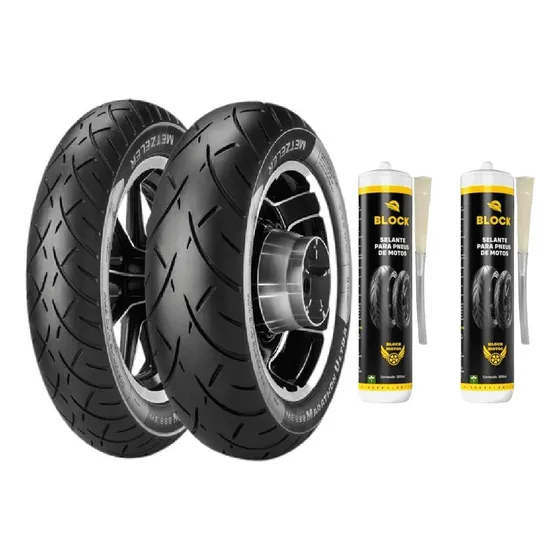 Pneu 130/90-16 + 130/90b16 Tl Me888 Metzeler + Selantes