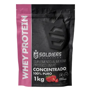 Whey Protein Concentrado 1kg Sabor Morango Soldiers Nutrition Whey Protein Concentrado 1kg Sabor Morango Soldiers Nutrition