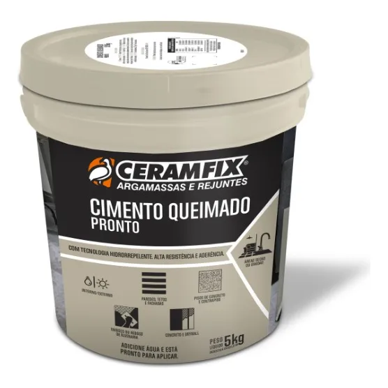 Massa De Cimento Queimado Ceramfix - Cinza 5kg 