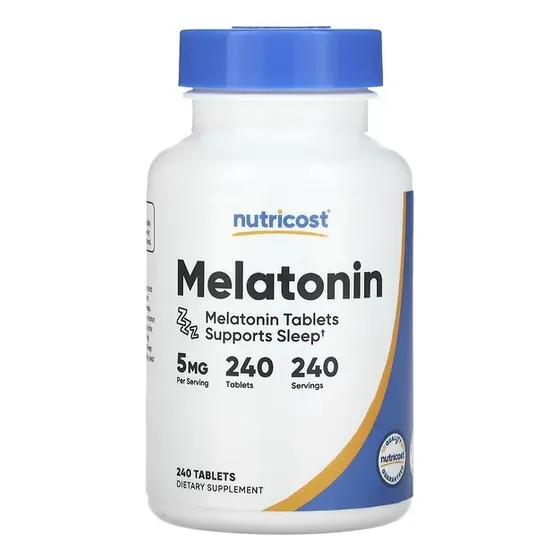 Nutricost Melatonina 5 Mg 240 Tabs Favorece El Sueño Sabor Sin Sabor