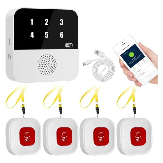 Boton Llamada Sistema Alerta Personas Mayores 4 Botones Wifi
