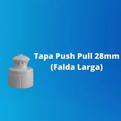 Tapas Plásticas Push Pull F/larga 28mm X100unds Liquidación