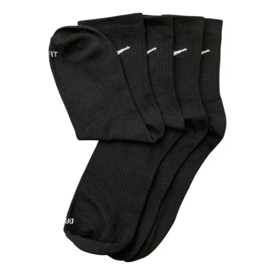 Calceta 2/4 Negra 3 Pares  /n/i/k/e/  100% Algodón Negro Liso U