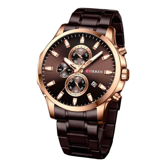 Reloj Para Hombre Curren 8348 Coffe Gold Mdc