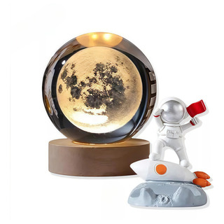 Lámpara De Noche Astronautas Led 3d Luna Bola De Cristal Lámpara De Noche Astronautas Led 3d Luna Bola De Cristal