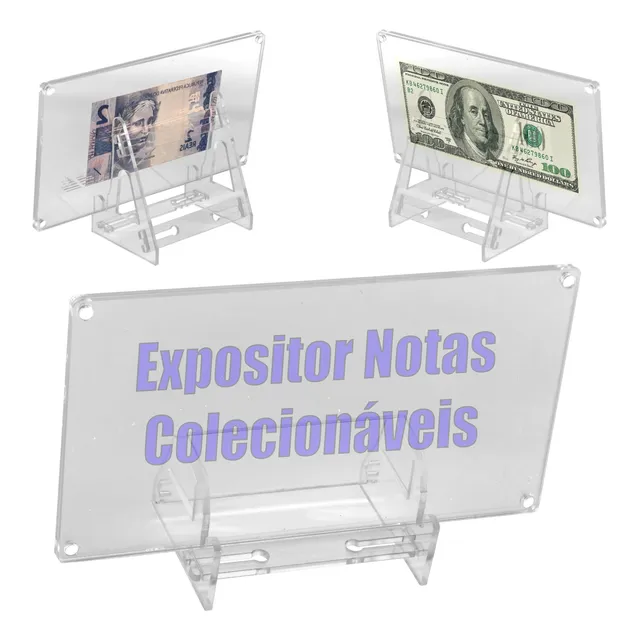 Display Expositor Cédula Nota Colecionável Colecionador Real