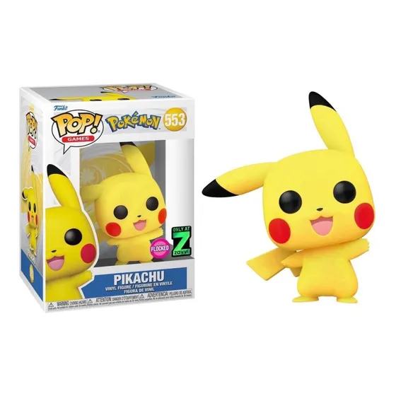 Pikachu Flocked Funko Pop 553 / Pokemon / Zavvi Exclusive