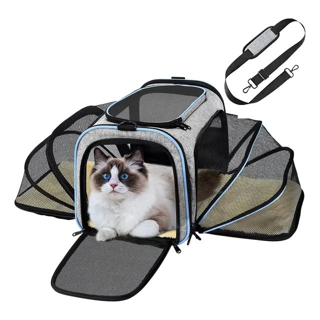 Bolso Transportador Extensible Gatos Perros Colchon Avion