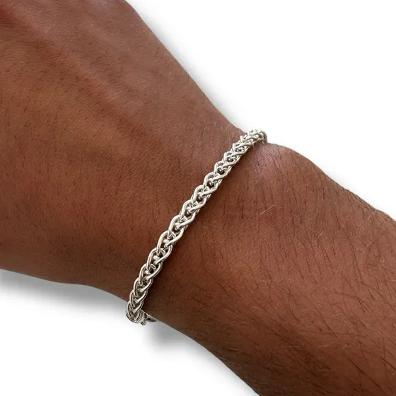 Pulsera Hombre Plata 925 Importada Italiana Espiga Grande