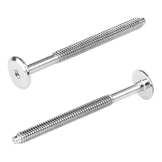 Tornillo Conector Union Niquelado Muebles 8cm X 1/4 100pzs