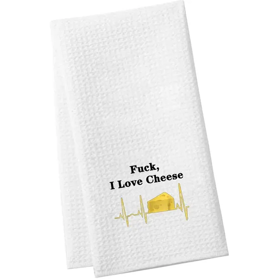 Toalla Cocina Queso Diseño Texto Ingl  I Love Quese 