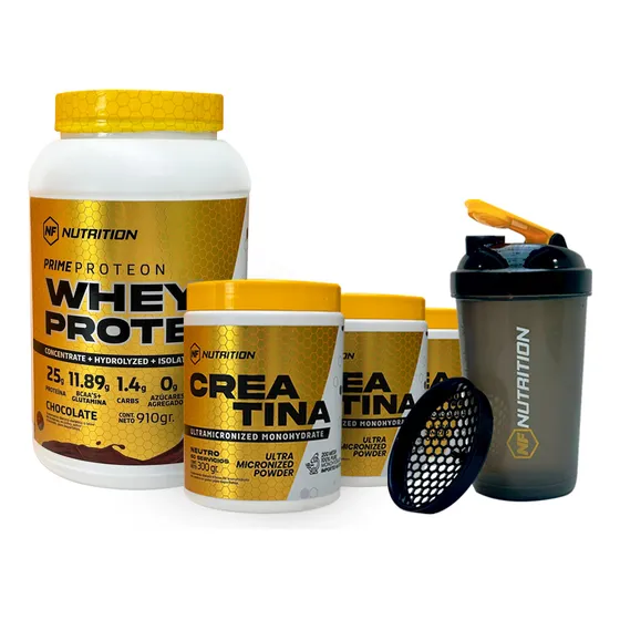 Whey Protein + 3 Creatinas 300g (900g) + Shaker De Regalo
