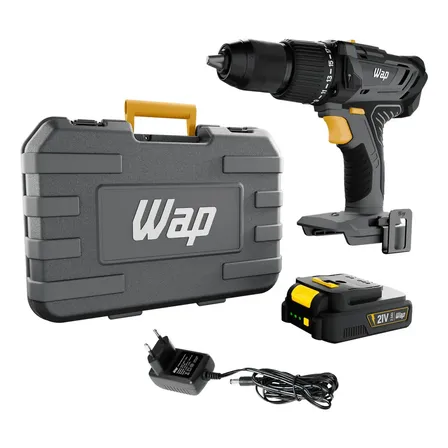 Parafusadeira E Furadeira De Impacto K21 ID03 Sem Fio Com Maleta Organizadora Bivolt WAP