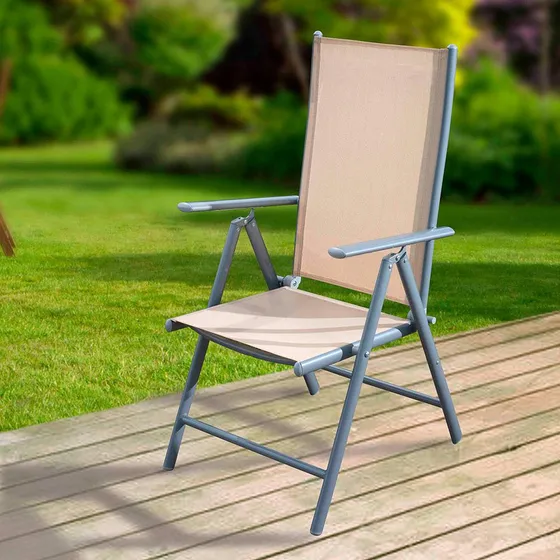 Silla Plegable En Textilina Y Aluminio 57x69x105 Cm