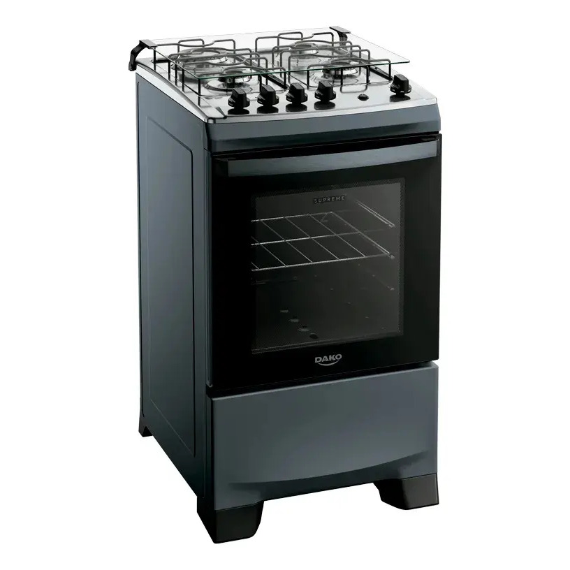 Fogão 4 Bocas Dako Supreme Mesa de Inox A Gás Titanium Bivolt Fogão 4 Bocas Dako Supreme Mesa de Inox A Gás Titanium Bivolt