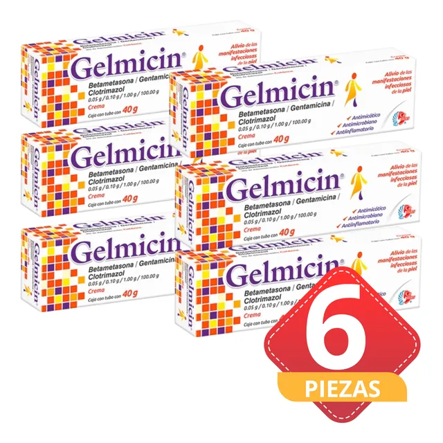 Gelmicin Infecciones De La Piel Y Alergias Crema 40g 6 Pack
