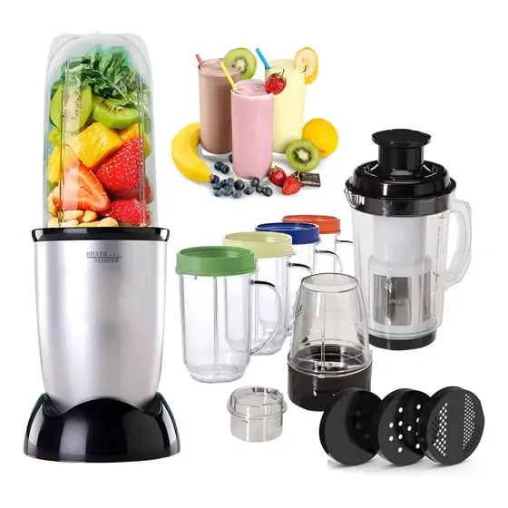 Procesador De Alimentos 21 Piezas 500w Licuadora 17017 Plateado