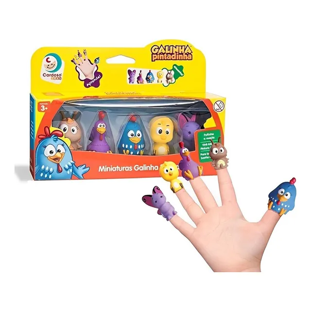 Dedoches Galinha Pintadinha Com 5 Bonecos Vinil Educativo