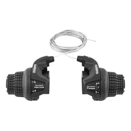 Cambios Tipo Moto Shimano 7 Velocidades Revoshifter Palancas Color Negro