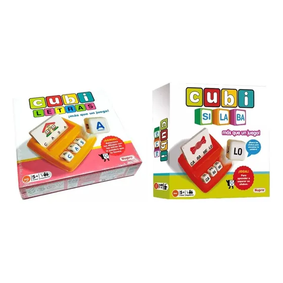 Combo Juego Didáctico Cubisilabas Y Cubiletras Para Aprender