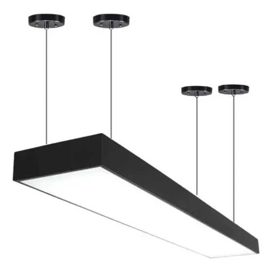Lámpara Lineal Barra Led Colgante 68w Luz Neutra 4000k 220v Estructura Negro