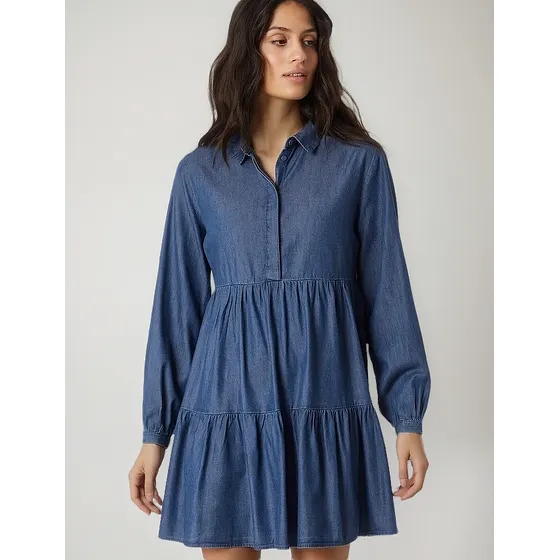 Vestido Simil Jean Manga Larga