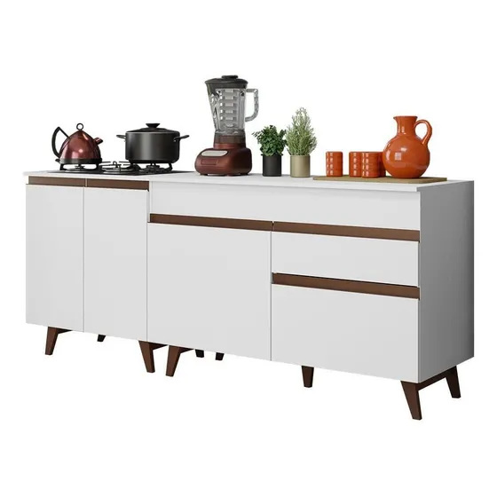 Madesa Kit De 2 Balcones De Cocina (con Tapa) Reims Blanco