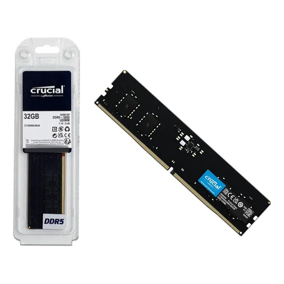 Memoria RAM Crucial Ddr5 para PC de escritorio, 32 GB, 5600 MHz, Udimm Cl46