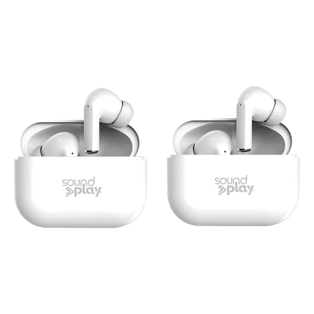 Tzumi Auriculares Estéreo Inalámbricos Soundplay X 2 Pares Color Blanco