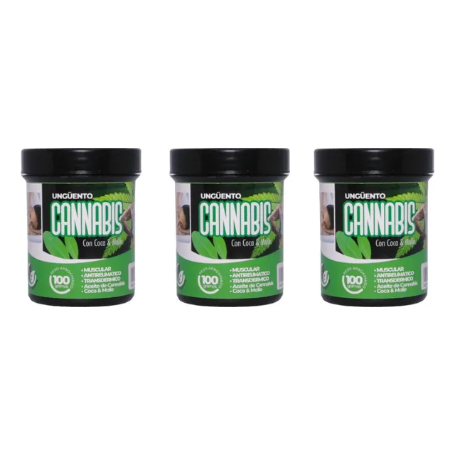 3 Pomada Frotación Ungüento Con Coca Molle Y Aceite De Canna