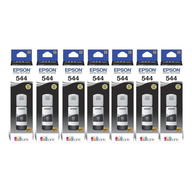Kit X7 Tintas Epson T544 Original L3110 L3150 L3160 L3210