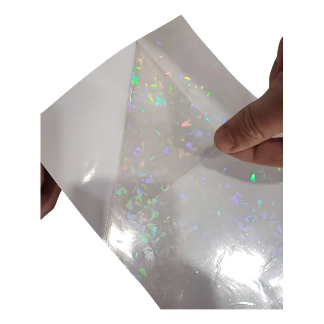 Vinilo Adhesivo Holográfico Transparente Laminación 1.00x63