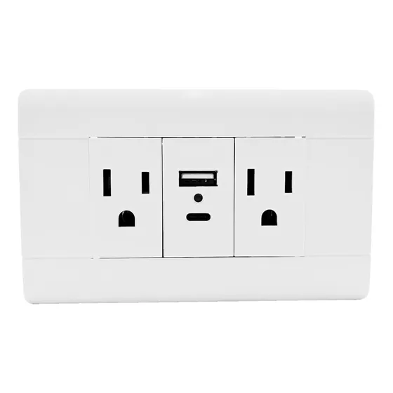 Toma + Conector Usb Doble Blanco