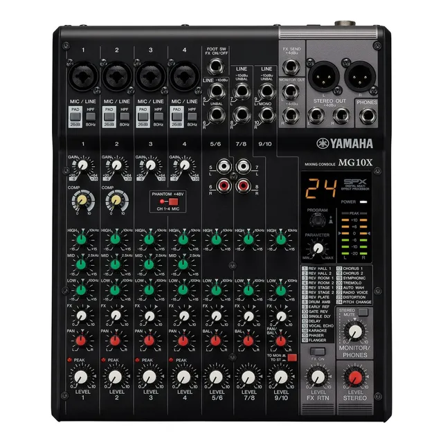 Mezcladora Yamaha Mg10xcv Multicolor, 10 Canales, Efectos