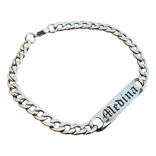 Esclava Personalizada Grabado Láser Acero Inoxidable Plateado 21 Cm Esclava Personalizada Grabado Láser Acero Inoxidable Plateado 21 Cm