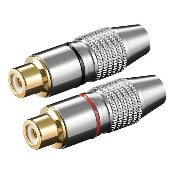 Set X 2 Jack Rca Metálicos Para Armar Cables De Audio