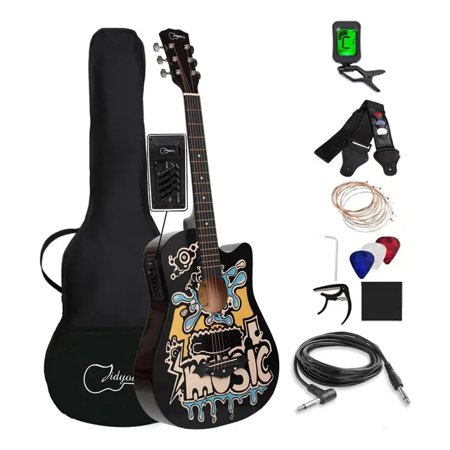 Guitarra Electroacústica Jidyous 38INRT negra tilo