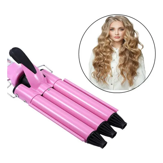Rizadora Plancha Onduladora De Cabello Electrica De 3 Tubos