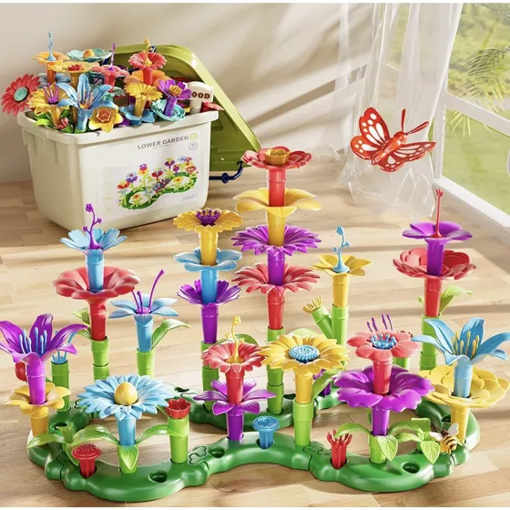 Jardín De Flores Para Armar. 91 Pzas. Juego De Construcción