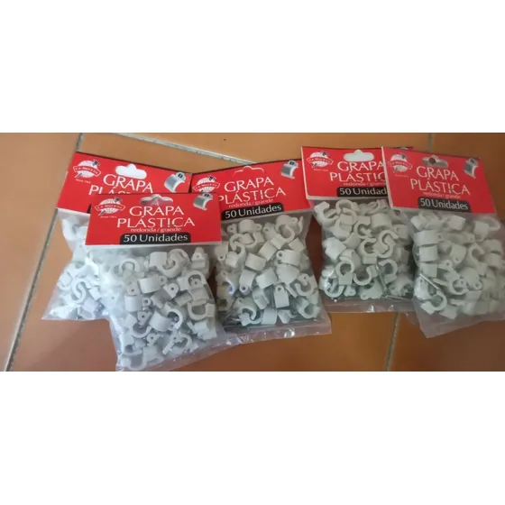 Grapas Para Fijar Cable En Pared Redondo 50 Pzas.